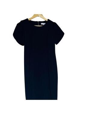 NWOT Calvin Klein Navy Ruffle Sleeve Dress 12 Petite Knee Length Work Career